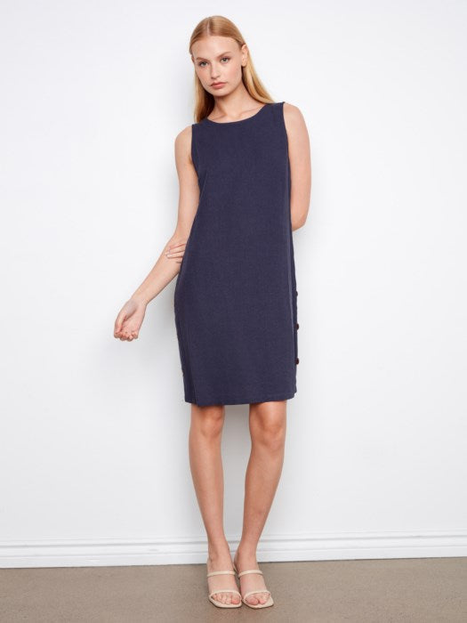 Sleeveless Linen Blend Dress (C3254)