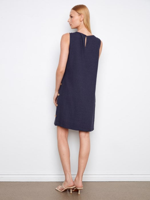 Sleeveless Linen Blend Dress (C3254)
