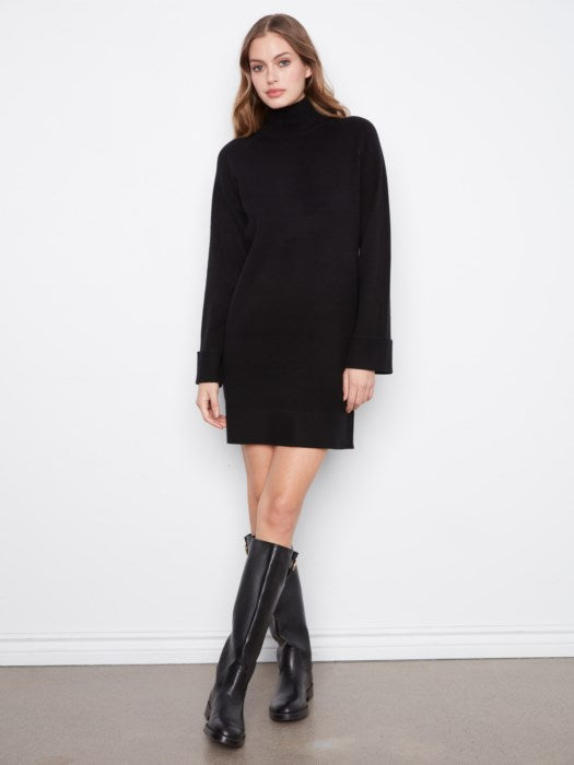 Long Sleeve Mock Neck Sweater Dress (C3263811C)