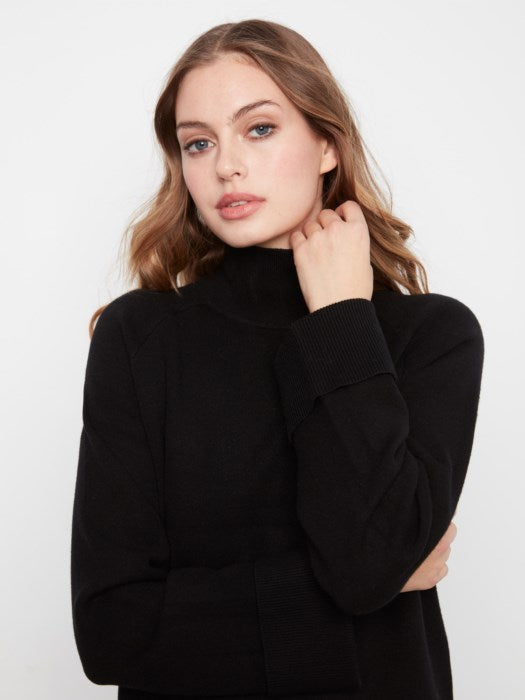 Long Sleeve Mock Neck Sweater Dress (C3263811C)