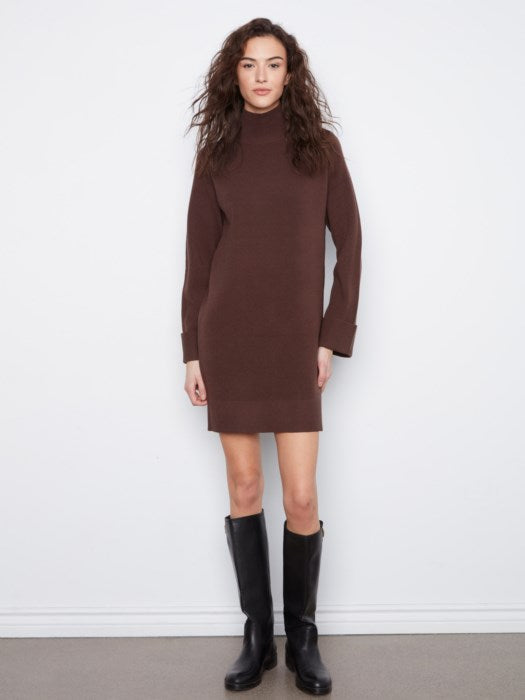 Long Sleeve Mock Neck Sweater Dress (C3263811C)