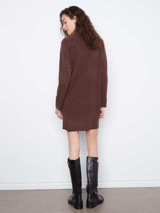 Long Sleeve Mock Neck Sweater Dress (C3263811C)