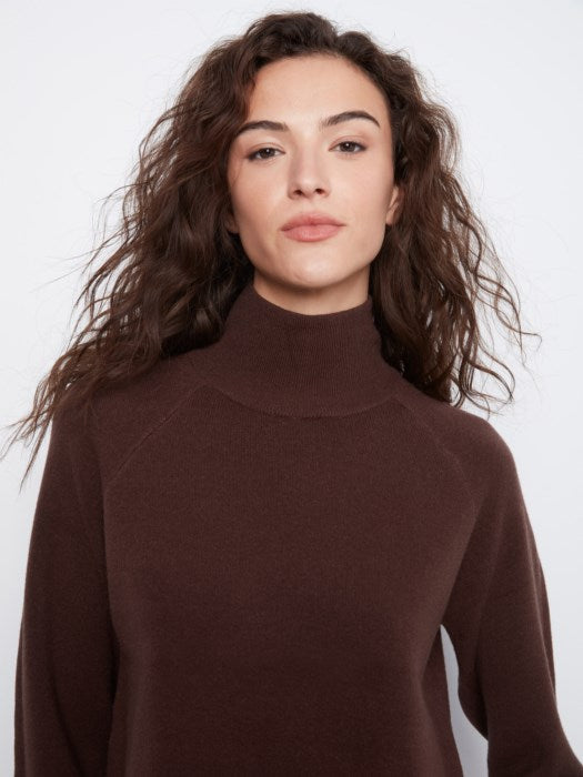 Long Sleeve Mock Neck Sweater Dress (C3263811C)