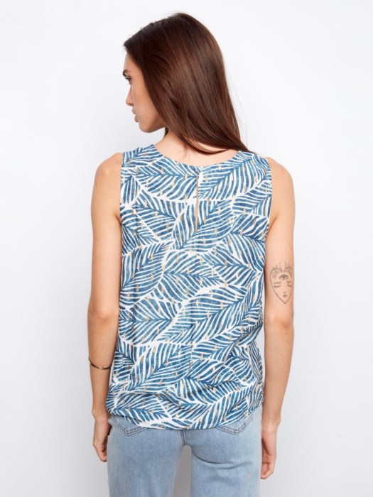 Printed Viscose Sleeveless Top (C4512F)