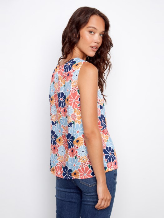 Printed Viscose Sleeveless Top (C4512RR)