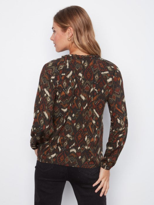 Printed Popover Blouse (C4570PR634A)