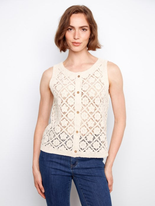 Crochet Cotton Sleeveless Vest (C4665)