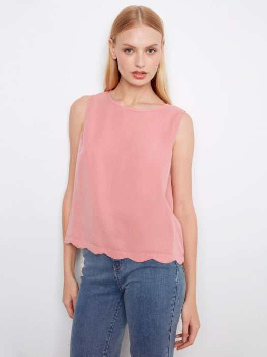 Tencel Sleeveless Scalloped Top (C4698)