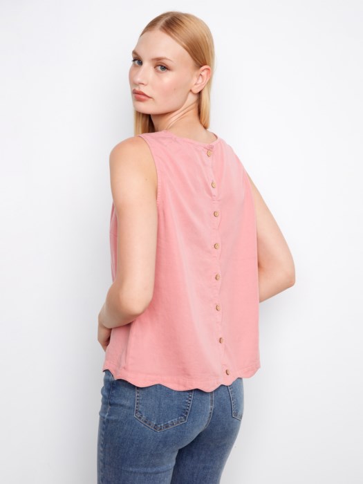 Tencel Sleeveless Scalloped Top (C4698)