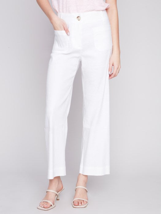 Cropped Straight Leg Pant With Patch Pockets (C5462)