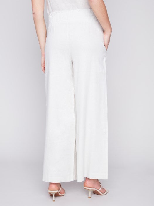 Elastic Waist Linen-Blend Pull-On Pants (C5521)