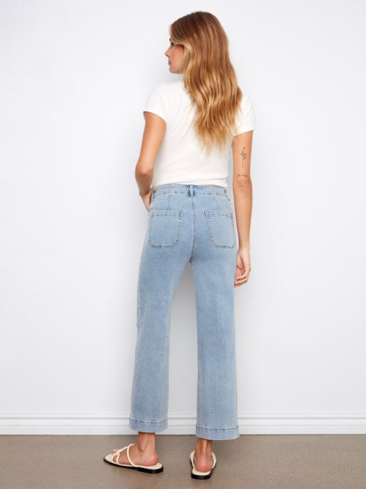 Cropped Wide Leg Stretch Jeans (C5660R)