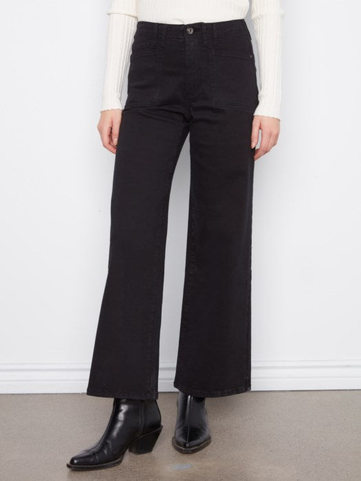 Wide Leg Twill Pants (C5790618A)