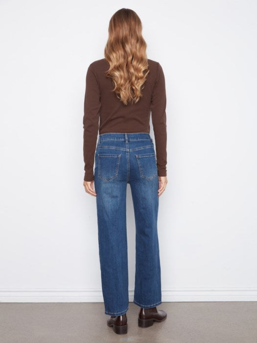 Straight Leg Jeans with Patches (C5846431A)