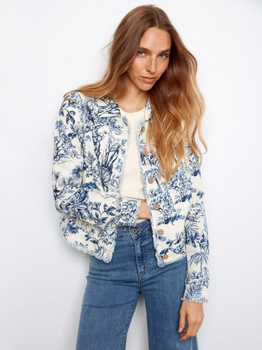 Printed Linen Blend Jacket (C6199TP)