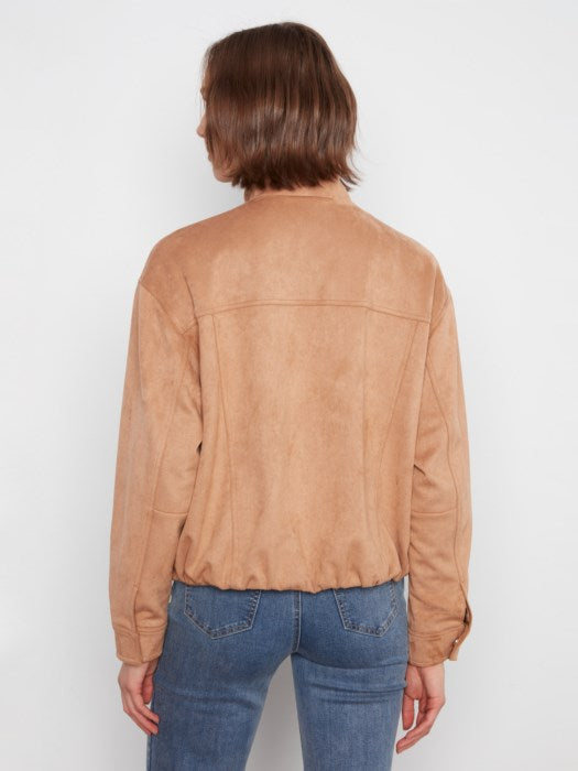 Faux Suede Bomber Jacket (C6428754C)