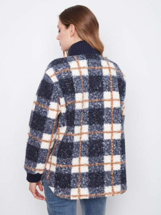 Plaid Boucle Zip Up Jacket (C6437P707A)