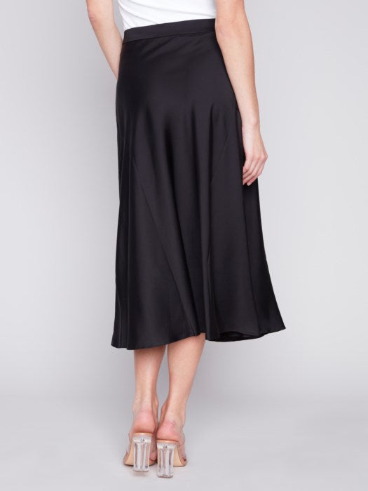 Printed Long Satin Skirt (C7068)