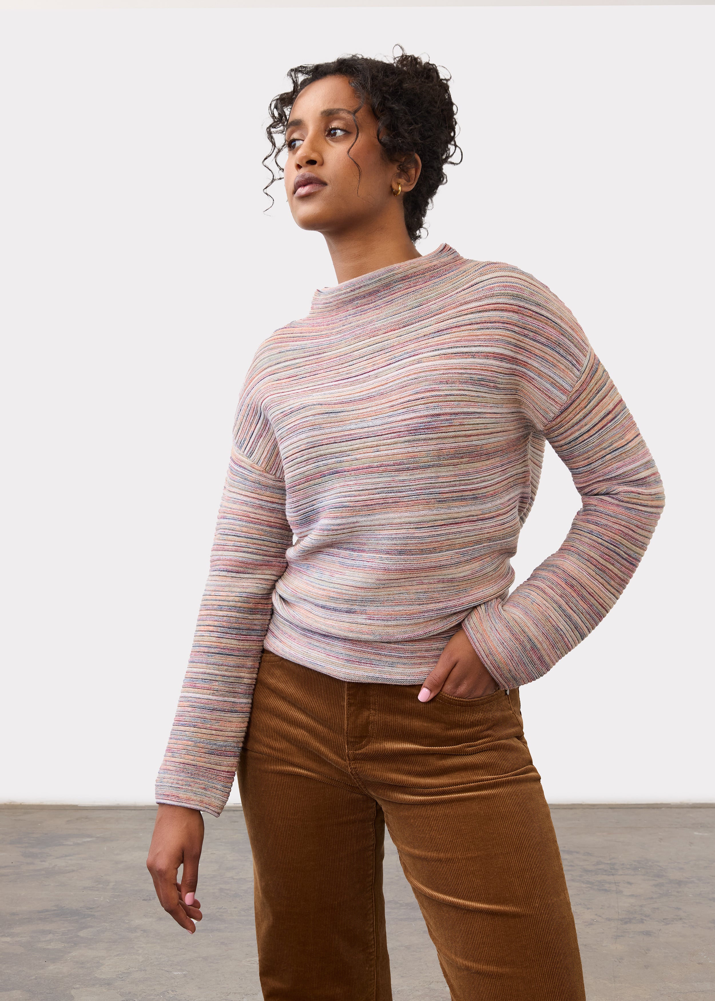 Boat Neck Long Sleeve Sweater (1215888)