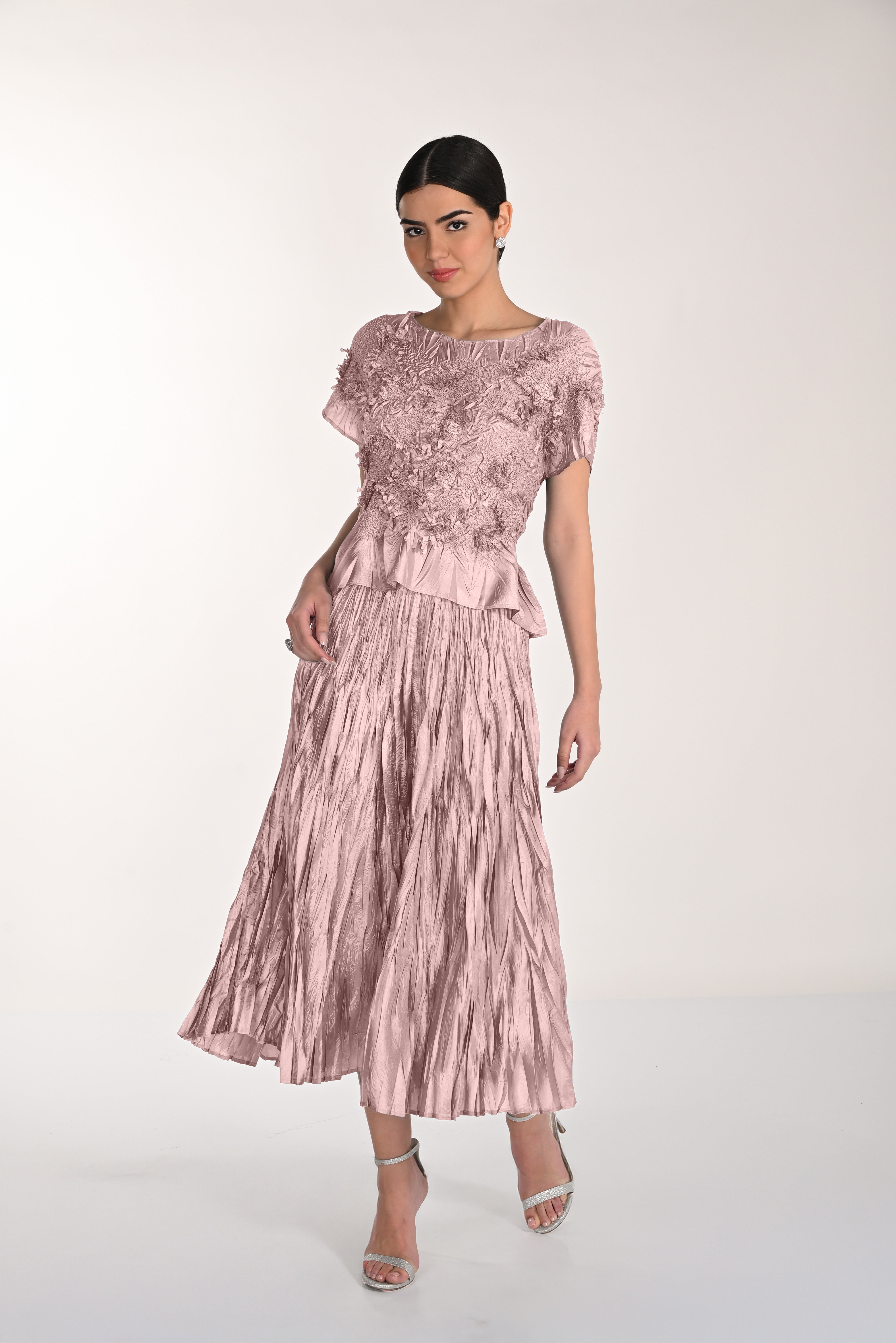 Textured Top & Skirt (FL0206)