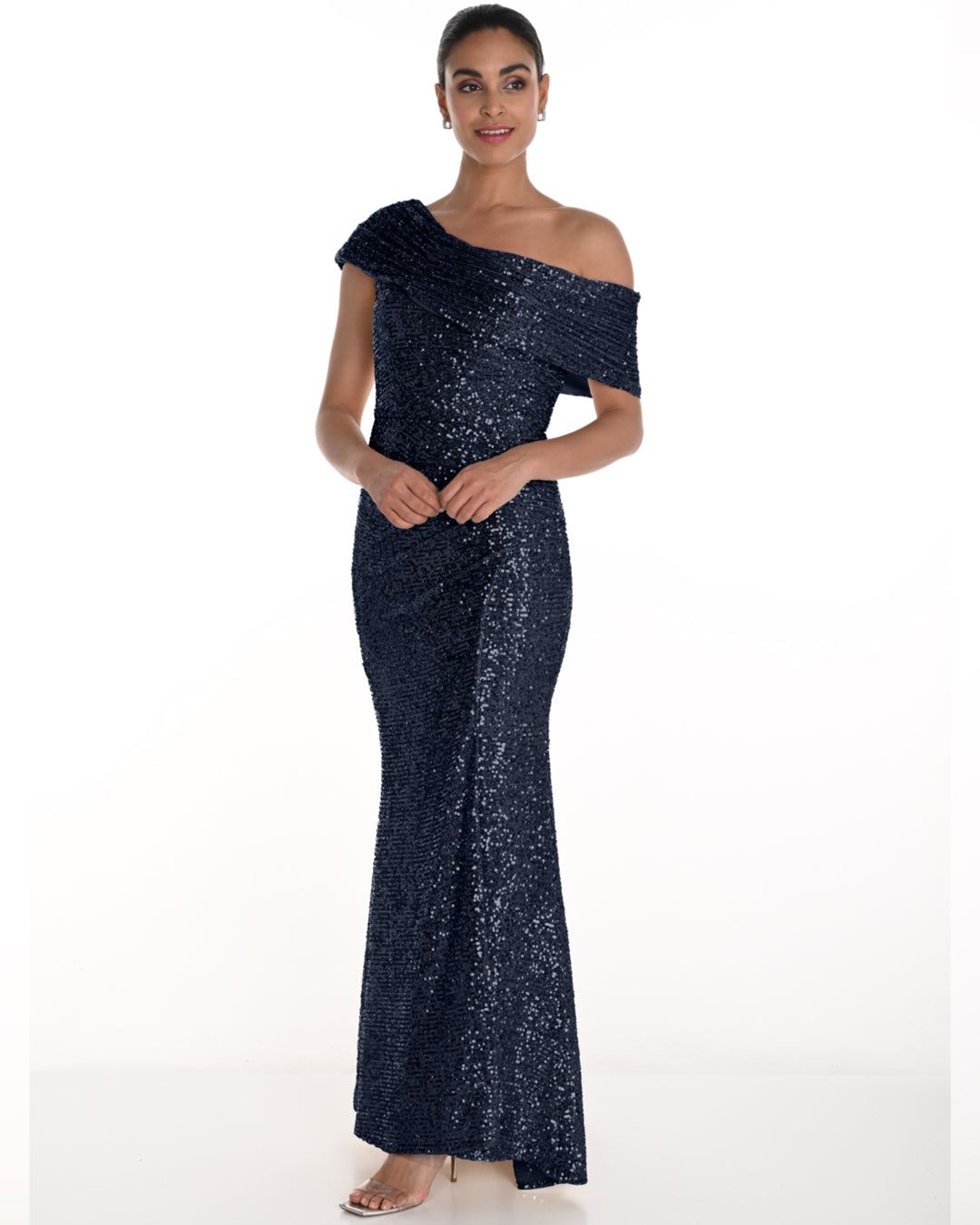 One Shoulder Sequinned Gown (FL0144)