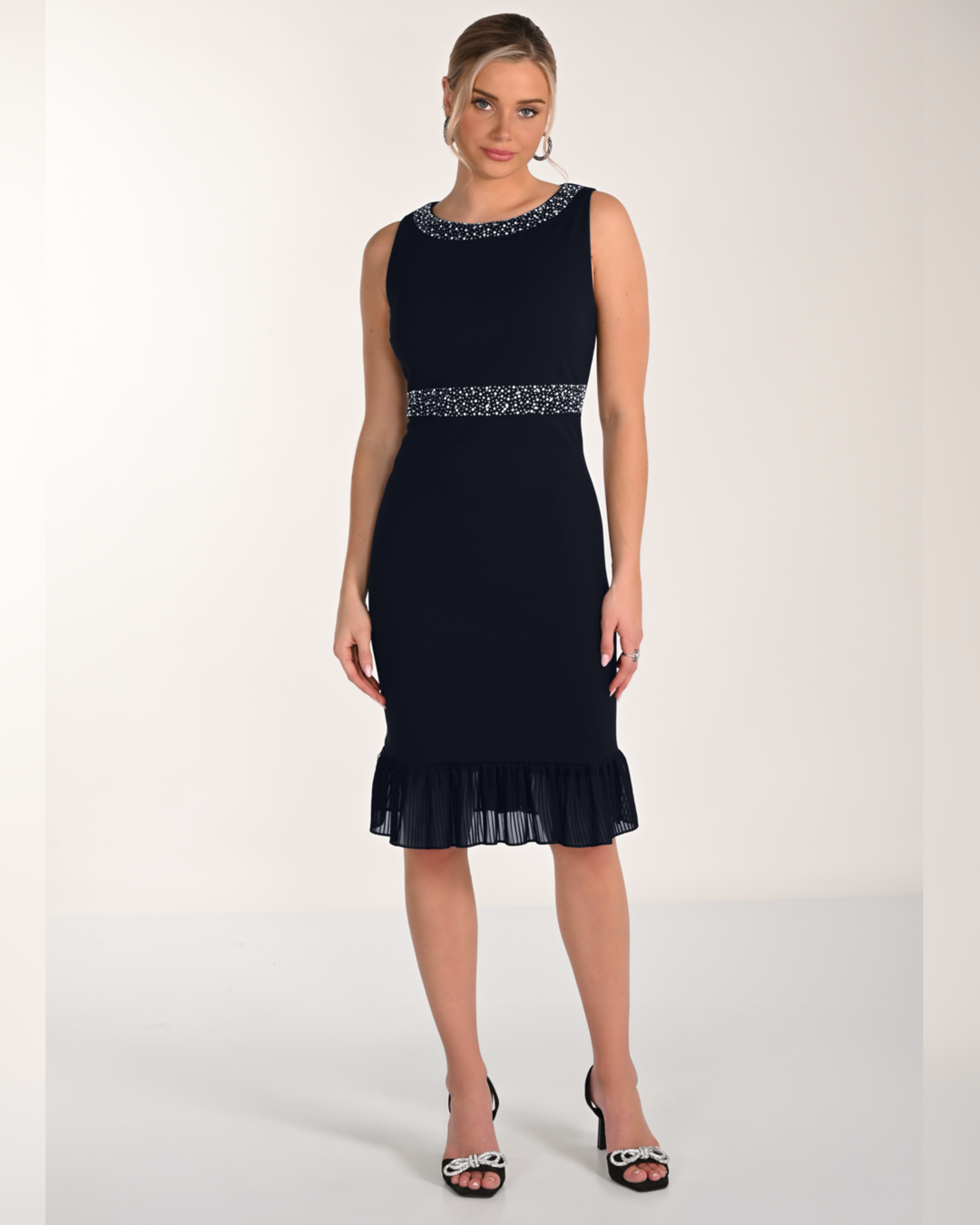 Embellished Neckline and Waist Cocktail Dress (FL0194)