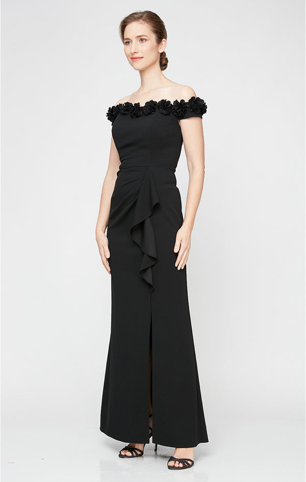 Floral Neckline Gown (AE0083)