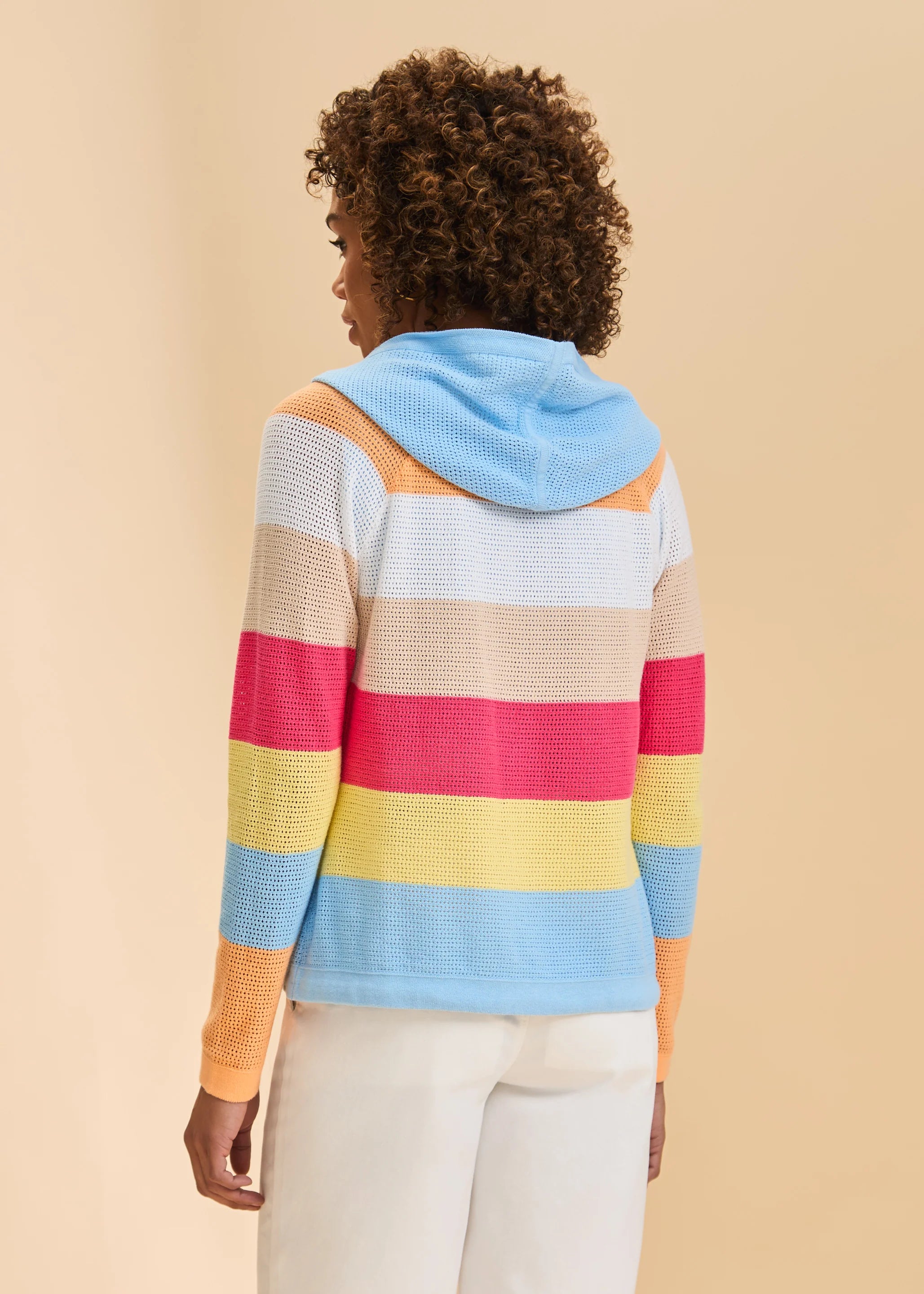 Striped Hooded Cardigan (1631314)