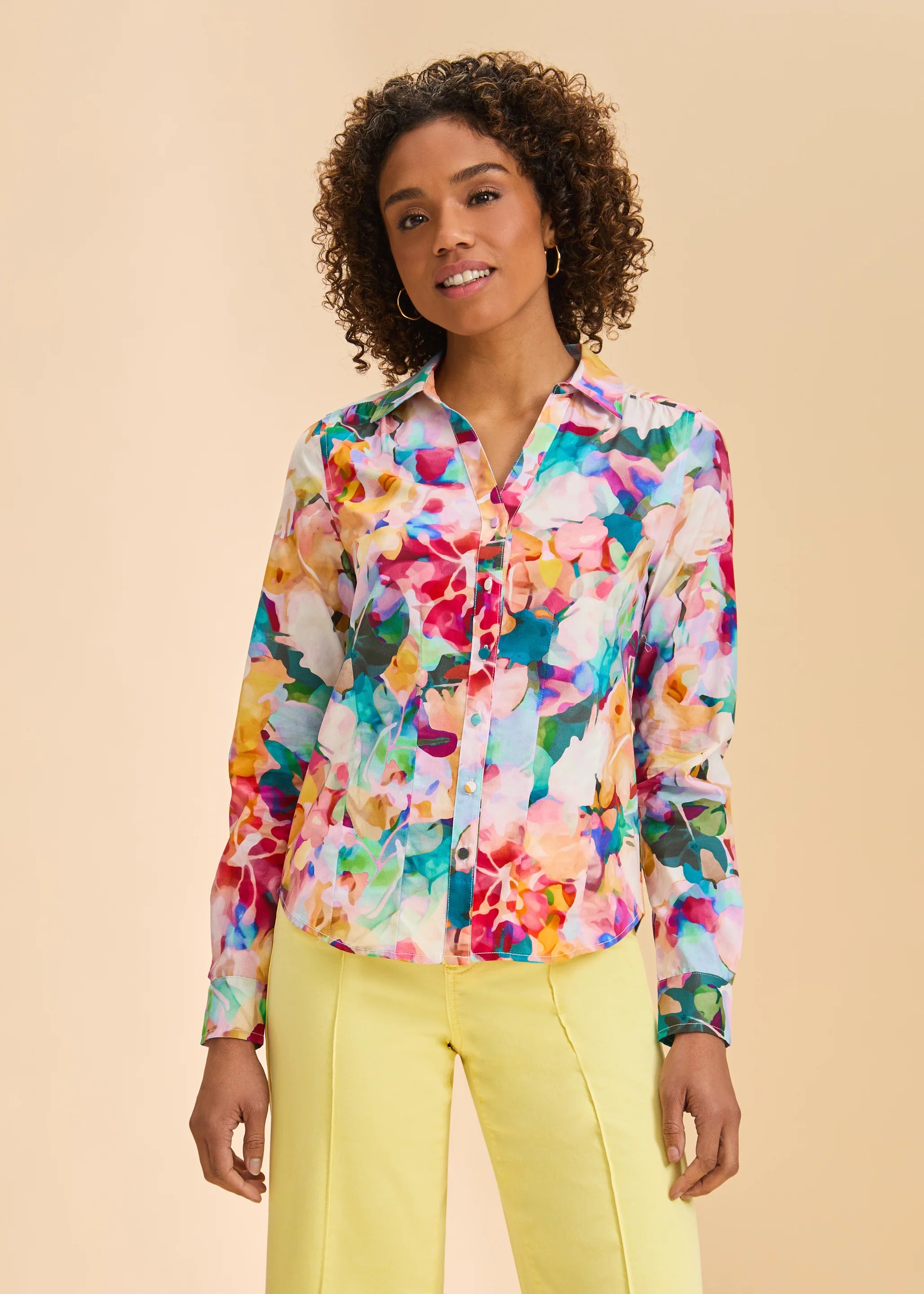 Long Sleeve Split Neck Shirt (7242623)