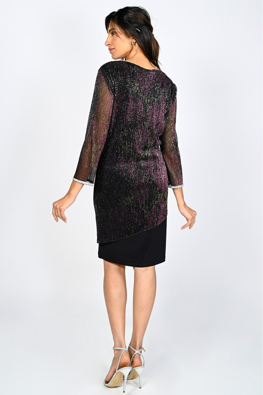 V Neck Metallic Dress (FL0034)