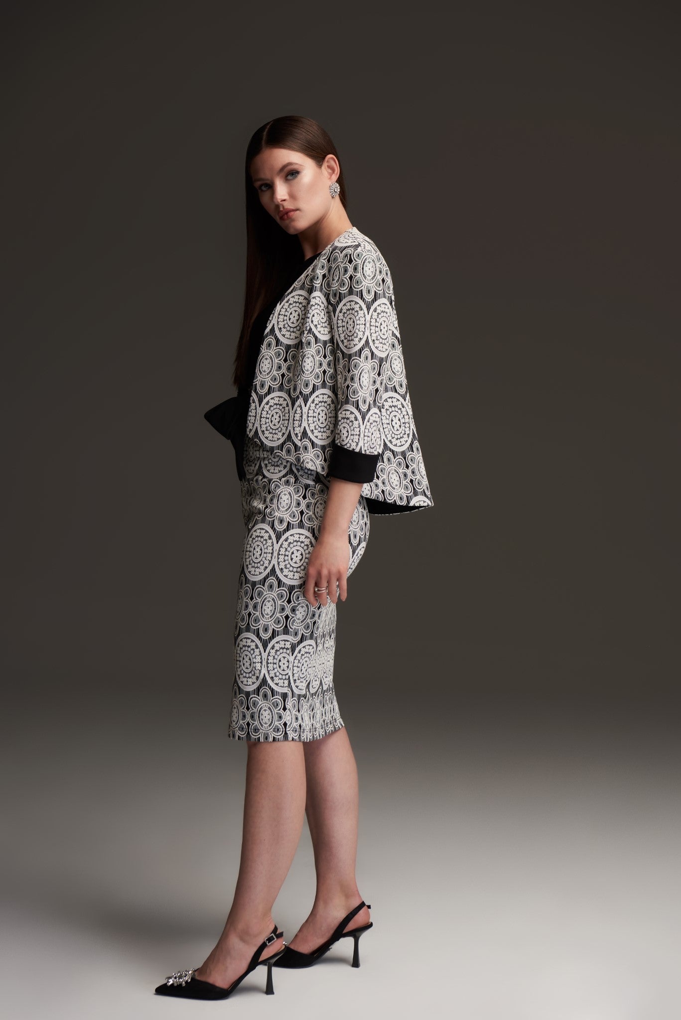 Lace Motif Dress with Bolero (JR1012)