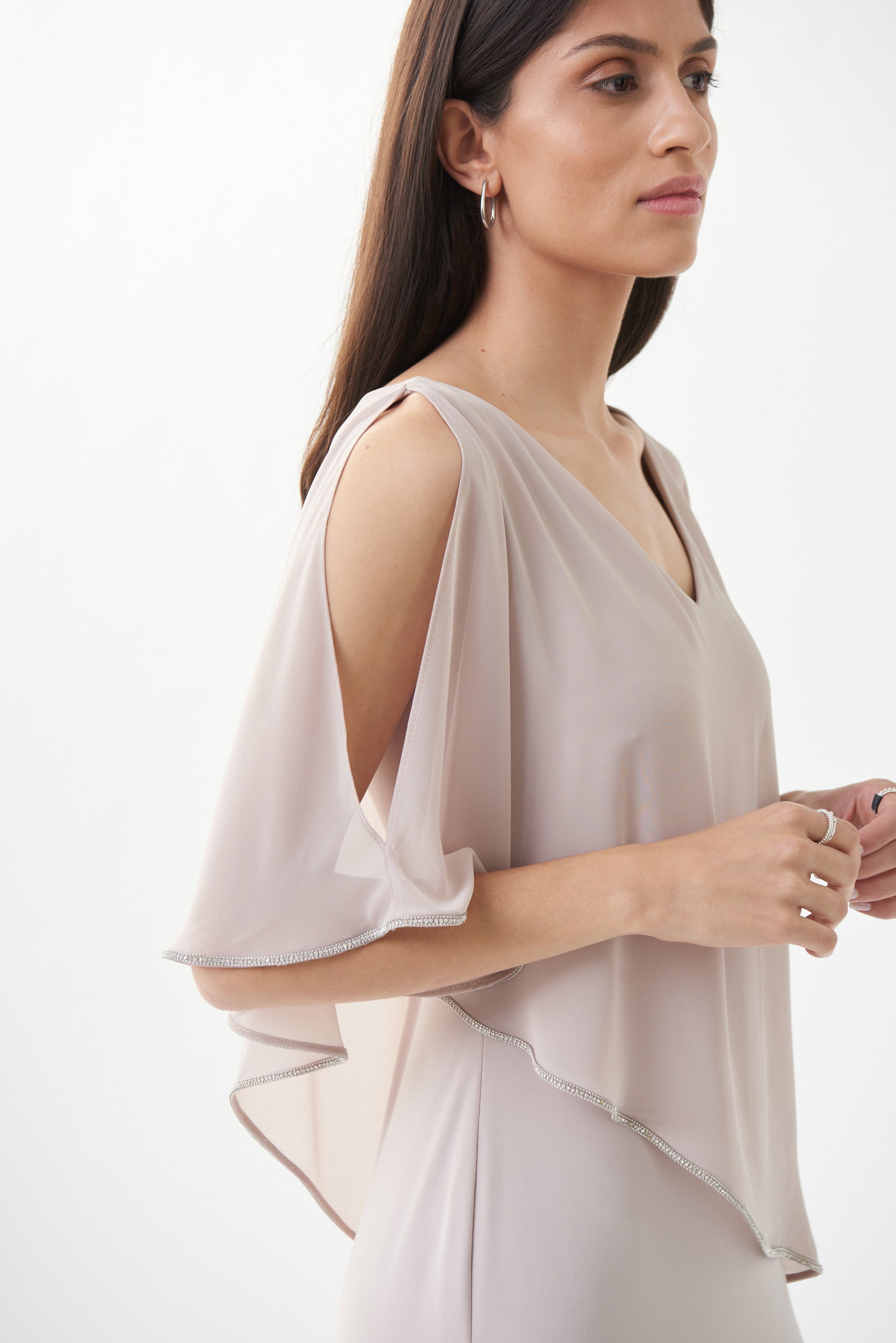 Long Dress with Sheer Overlay (JR1002)