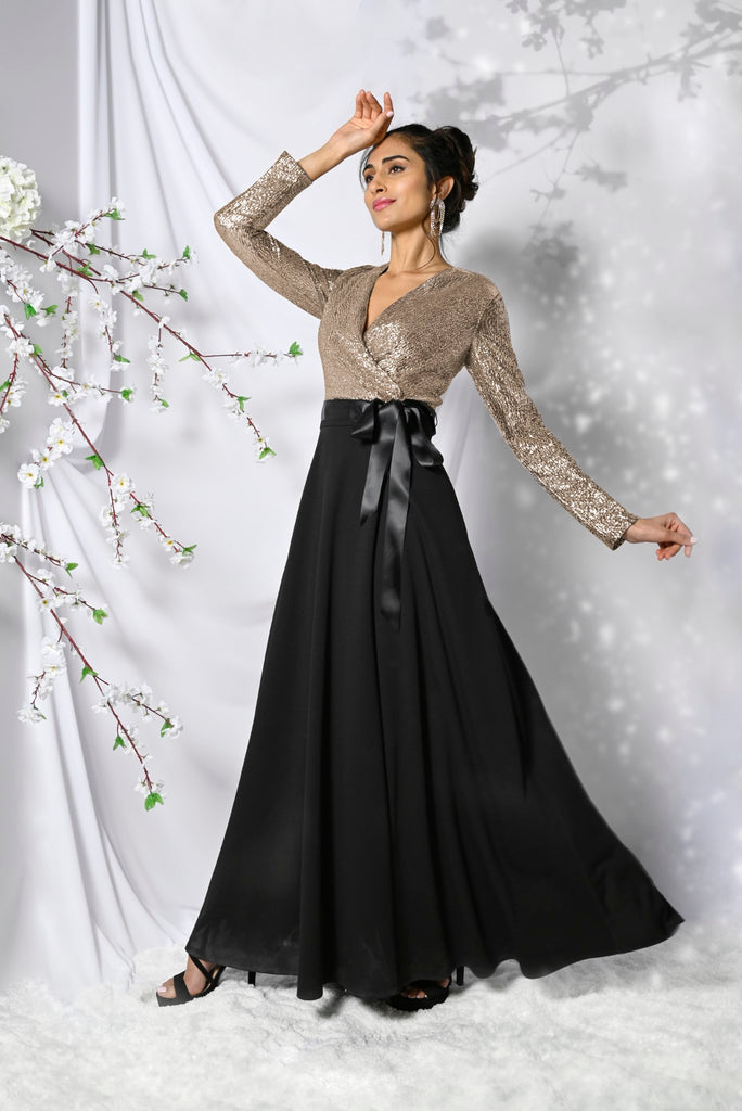 Black Camel Knit Dress (FL0044)