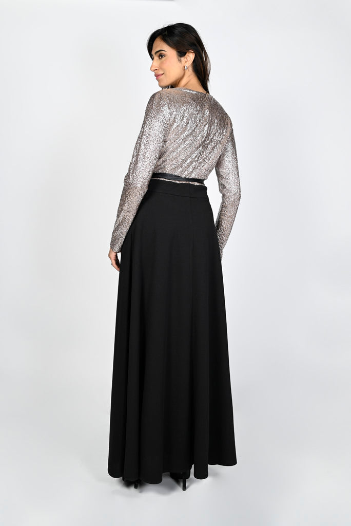 Black Camel Knit Dress (FL0044)