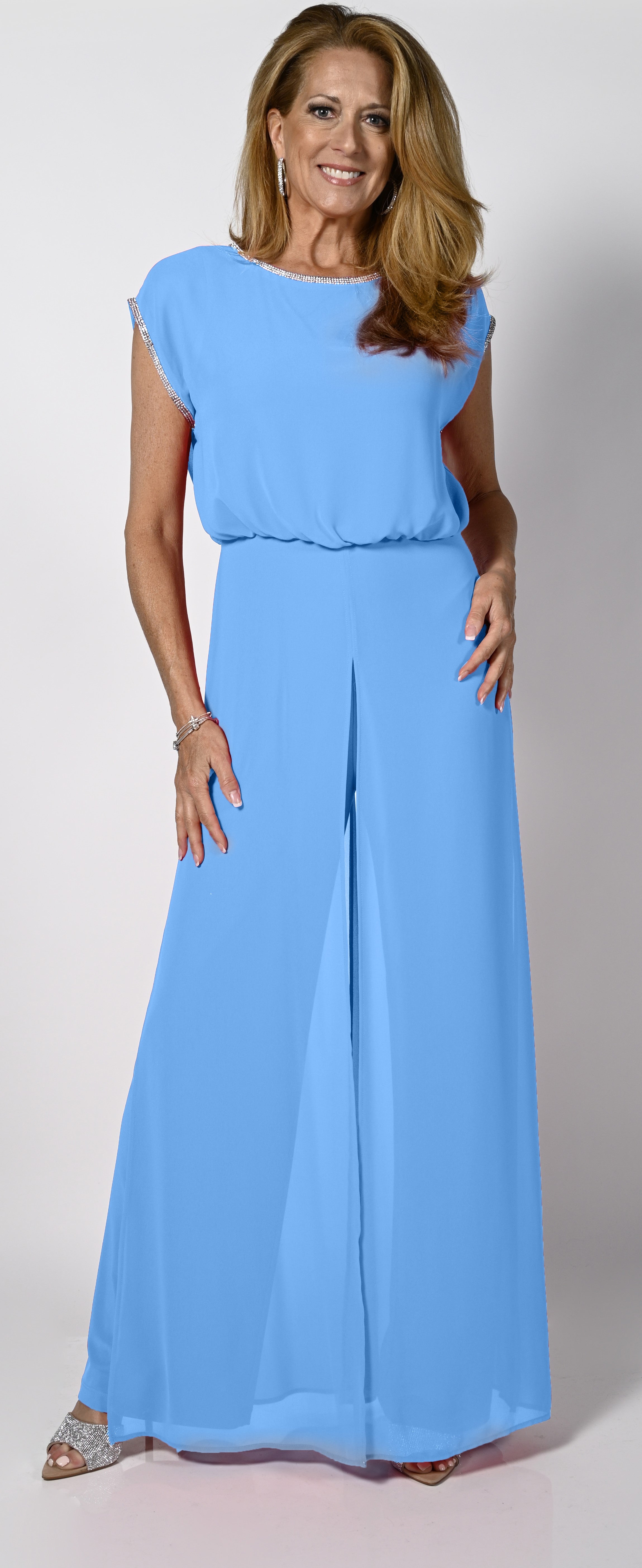 Sparkle Trimmed Jumpsuit (FL0052)